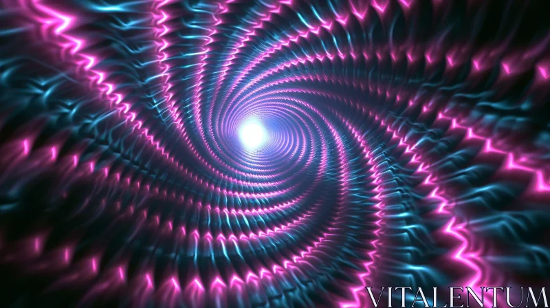 Glowing Spiral Tunnel - A Captivating Artwork AI Image