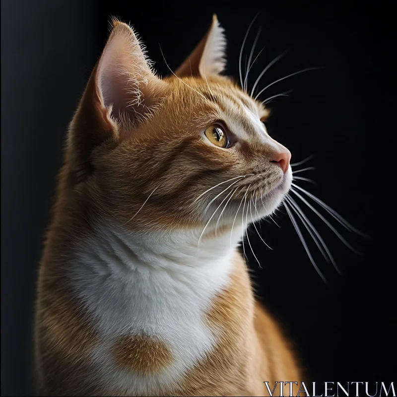 Detailed Feline Profile Image AI Image