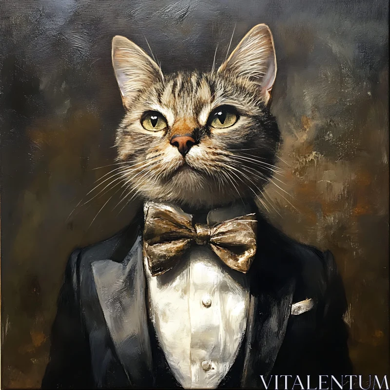 AI ART Regal Cat in Formal Attire