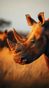 Golden-Hued Rhinoceros in Natural Habitat