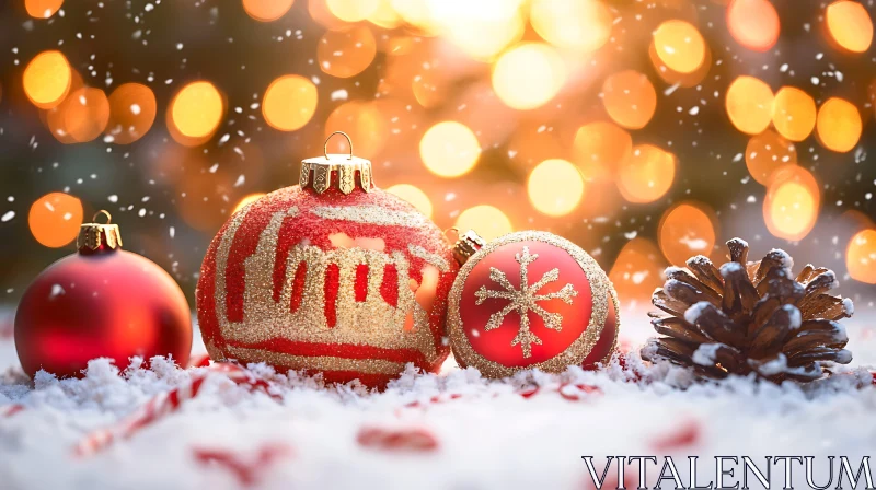 Holiday Scene with Christmas Decorations AI Image