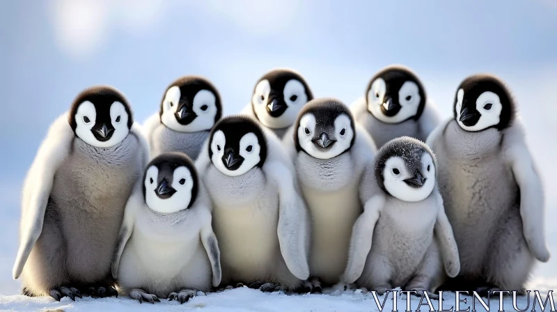 Adorable Penguin Chicks in Antarctica AI Image