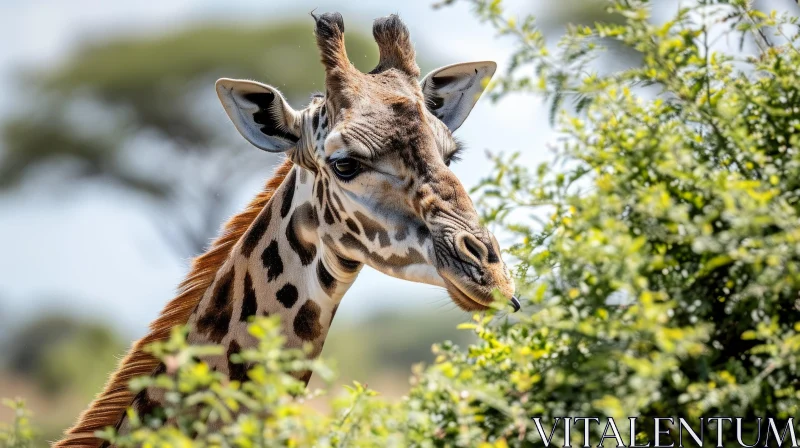 Majestic Giraffe Portrait in Forest | Wildlife Photography AI Image