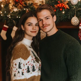 Festive Holiday Couple Portrait