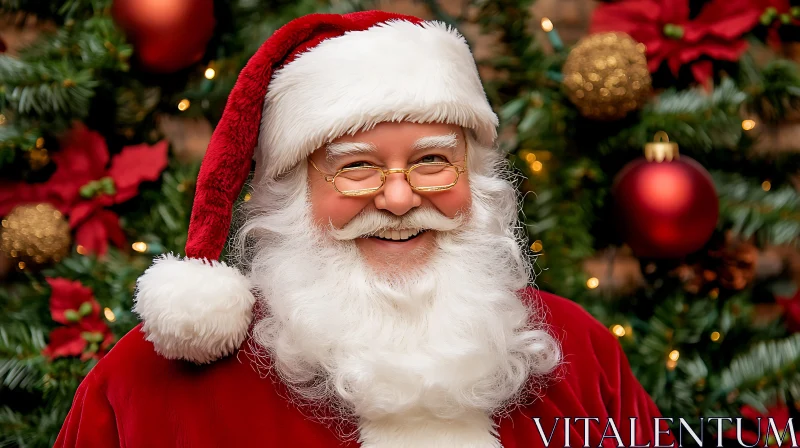 Santa Claus with Christmas Ornaments AI Image