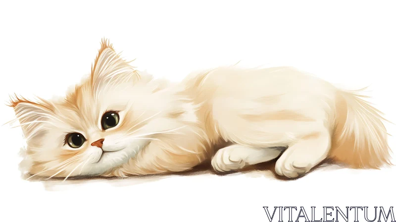 Cute Digital Cat Art AI Image