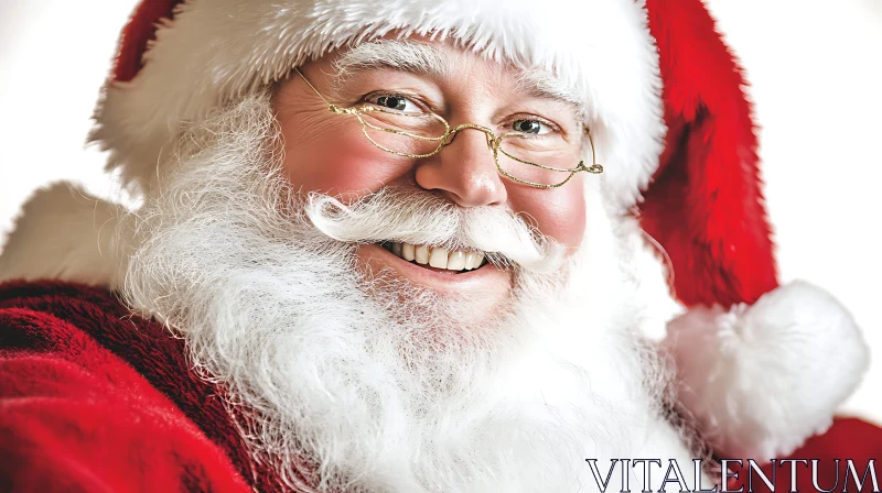 Festive Santa Claus in Red and White AI Image