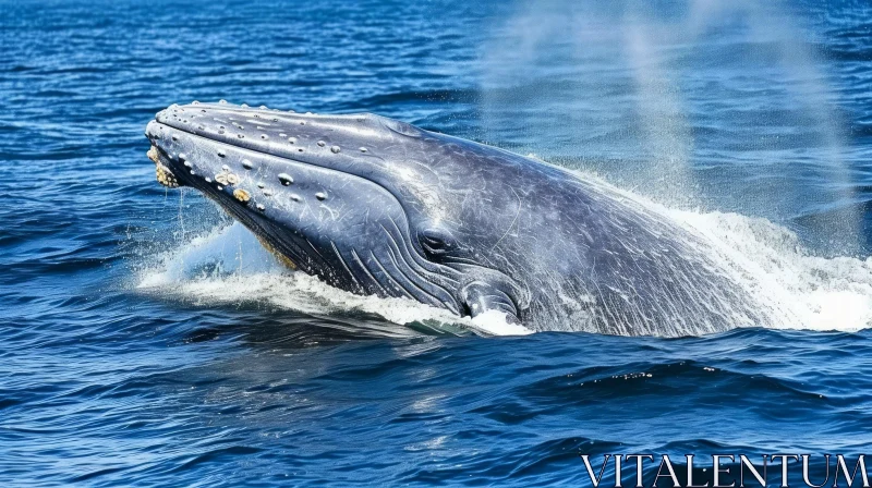 AI ART Blue Whale Emerging: A Breathtaking Encounter with Nature's Majesty