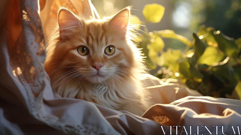 AI ART Charming Ginger Cat Portrait on Window Sill