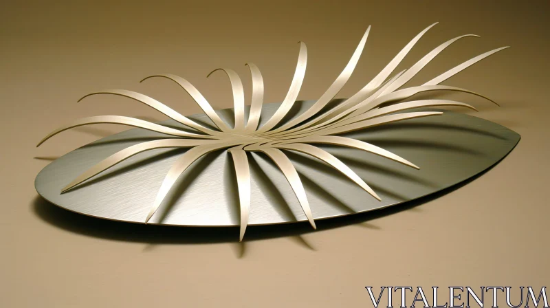 AI ART Elegant Metal Wall Sculpture - Abstract Design Inspired by Nature