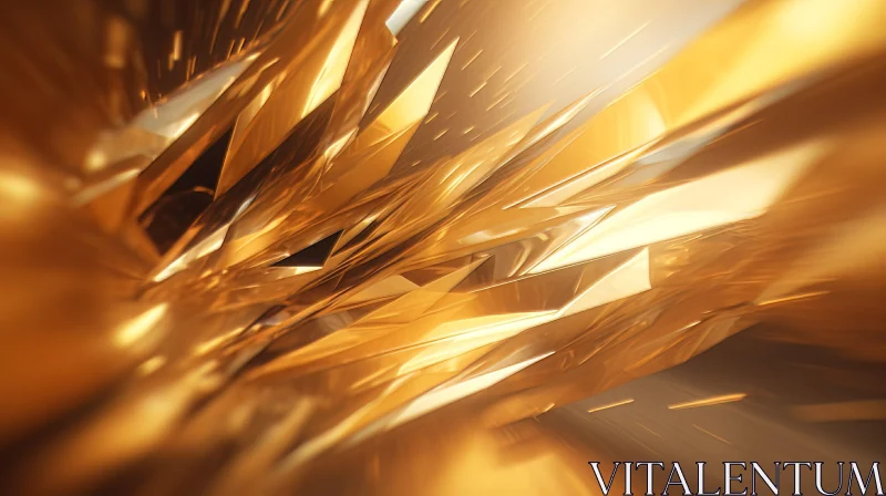 Golden Abstract Background with Shiny Swirls | Cubist Style AI Image