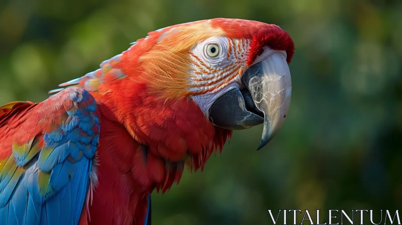 Closeup of a Colorful Scarlet Macaw in a Tropical Rainforest AI Image
