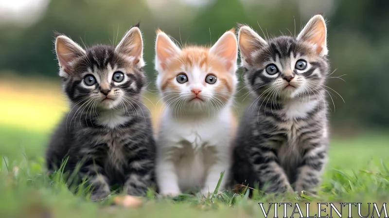 Curious Kittens in a Natural Setting AI Image