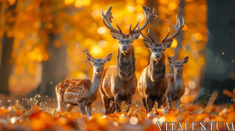 Enchanting Forest Deer Encounter AI Image