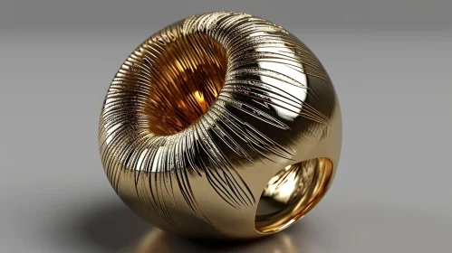 Golden Sphere 3D Rendering | Reflective Surface | Abstract Art