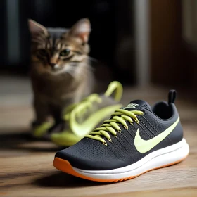 Curious Cat and Neon Accent Sneakers