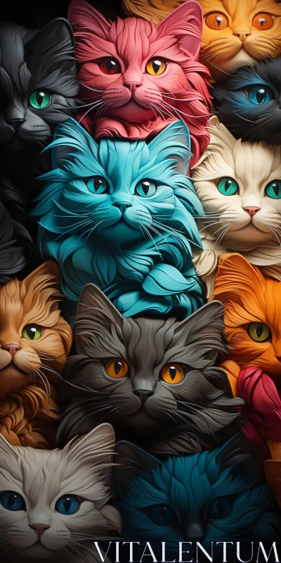 AI ART Vibrant and Intricate Cats Art