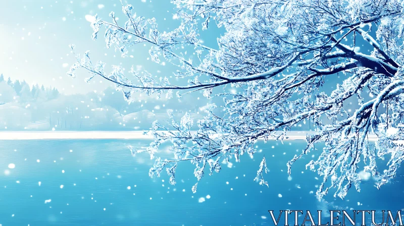 AI ART Peaceful Winter Landscape