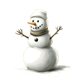 Cute Snowman with Winter Accessories