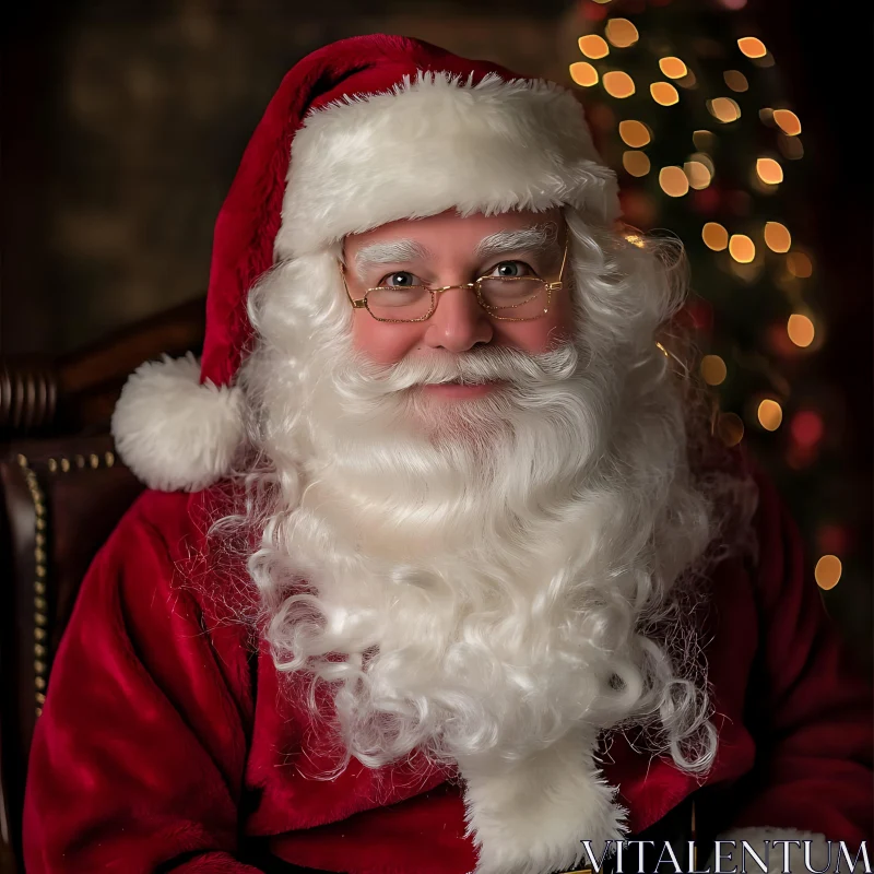 Festive Santa Claus Portrait AI Image