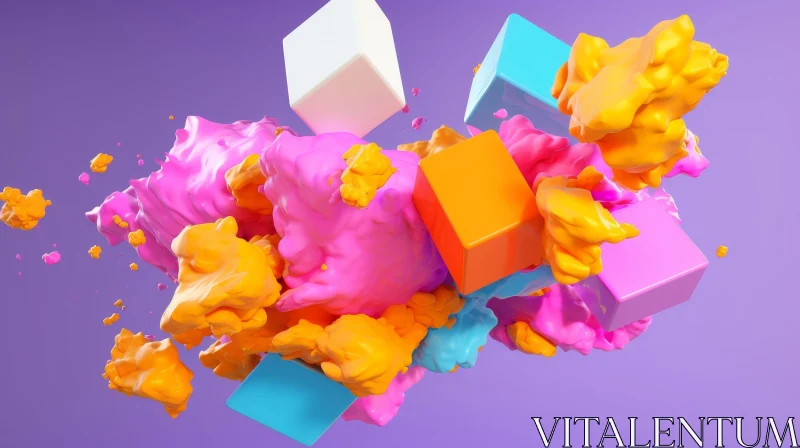 Colorful 3D Abstract Background Explosion AI Image