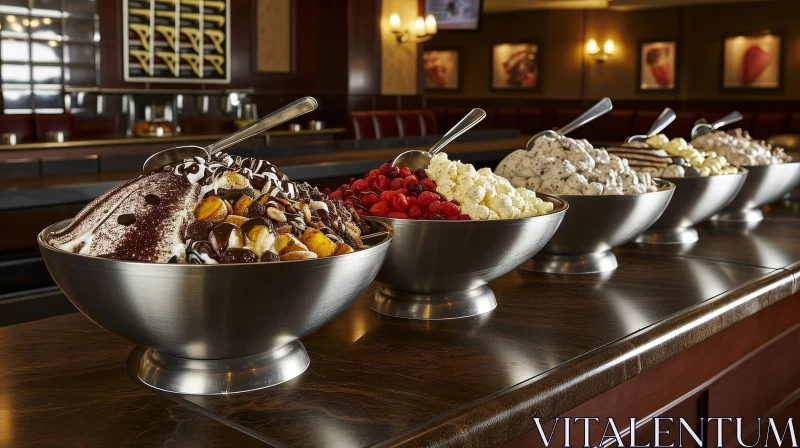 Delicious Dessert Bowls: Chocolate, Vanilla, and More AI Image