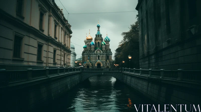 Enchanting Cathedral in a Water Canal: A Captivating Architectural Masterpiece AI Image