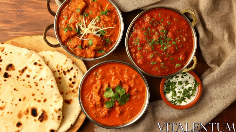 AI ART Exquisite Indian Food: Chicken Tikka Masala, Butter Chicken, Dal Makhani