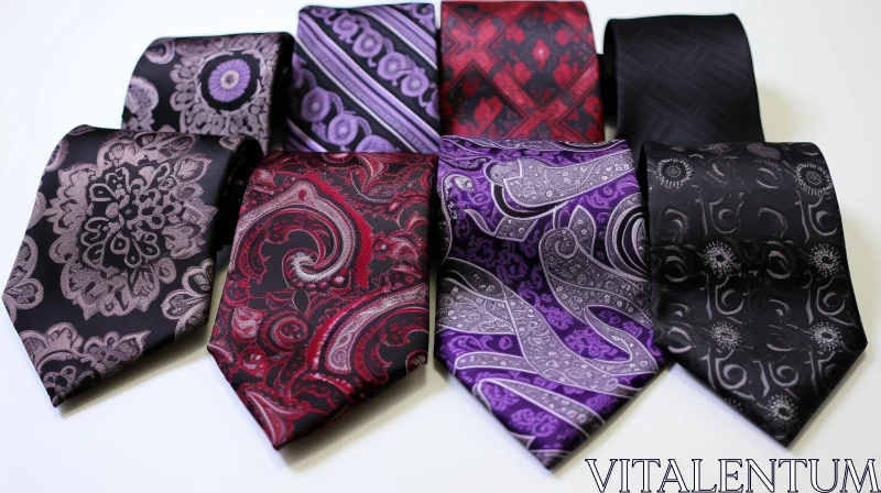 Stylish Silk Neckties Collection AI Image