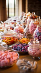 Whimsical Candy Table in Light Magenta and Amber Tones
