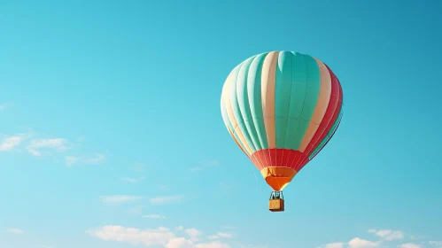 Colorful Hot Air Balloon Flight in Clear Blue Sky
