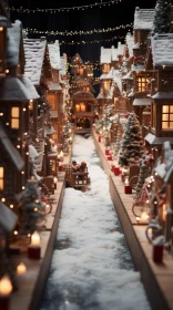 Captivating Christmas Village with Lights and Garlands | Magical Tabletop Photography