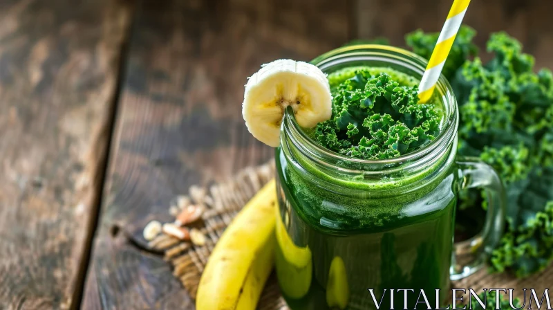AI ART Delicious Green Smoothie with Banana | Healthy and Nutritious