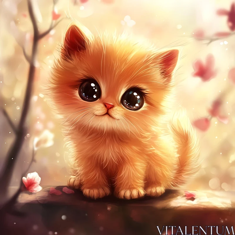 Charming Kitten in Bloom