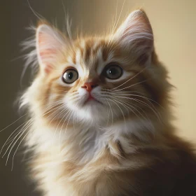 Cute Kitten with Expressive Eyes and Long Whiskers