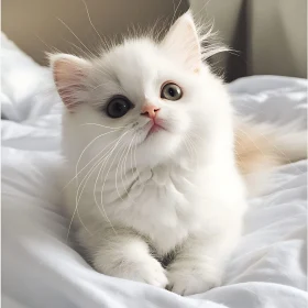 Cute White Fluffy Kitten
