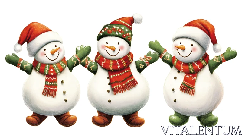 Joyful Snowmen in Holiday Gear