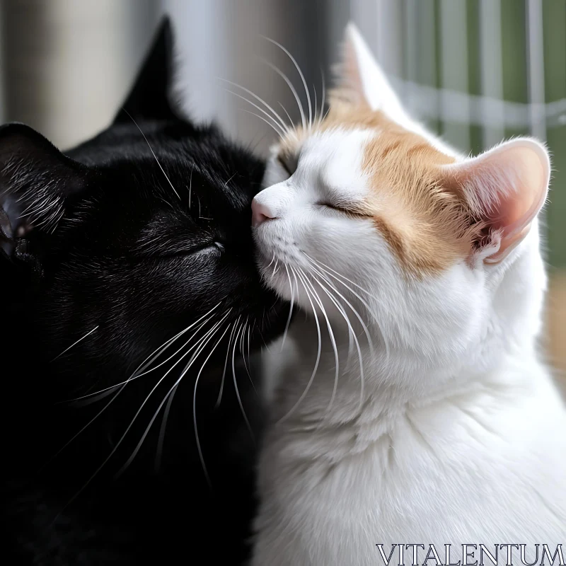 Two Cats Showing Affection
