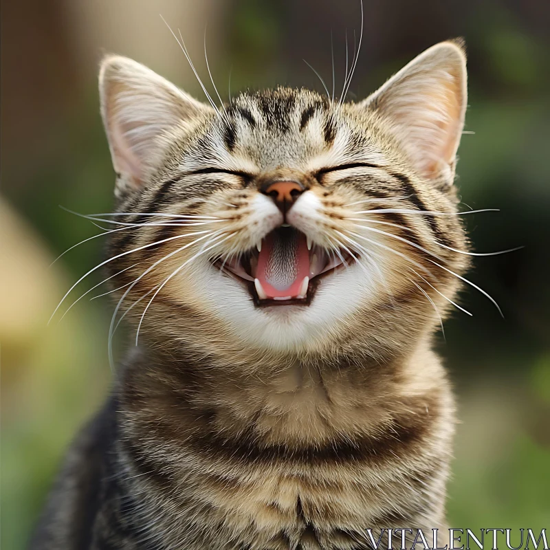 Happy Tabby Kitten Close-Up