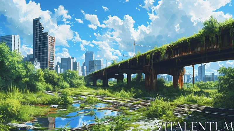 Abandoned Post-Apocalyptic City: A Hauntingly Beautiful Reminder of Fragility AI Image