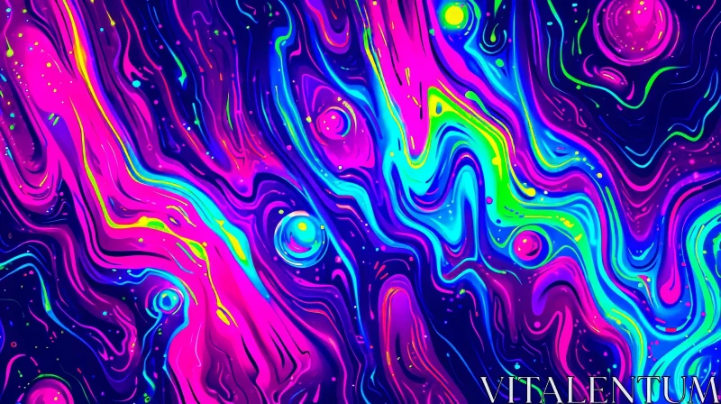 Abstract Painting with Vibrant Colors and Trippy Psychedelic Feel AI Image