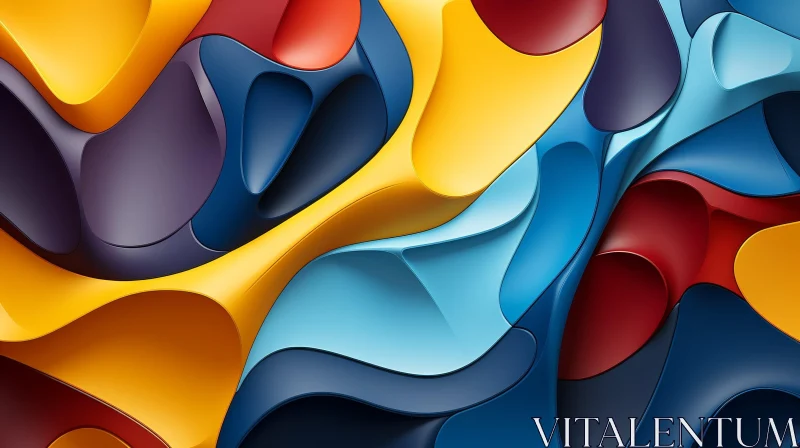 Colorful 3D Surface Abstract Art AI Image