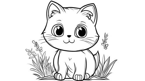 Charming Kitten Illustration