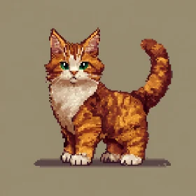 Pixelated Orange Tabby Cat