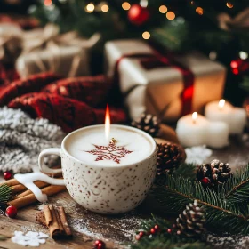 Warm Holiday Atmosphere with Festive Elements