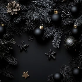 Sophisticated Matte Black Holiday Decorations