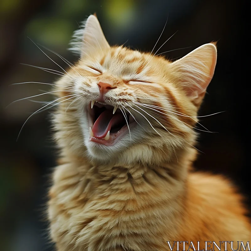 Joyful Ginger Cat Portrait AI Image