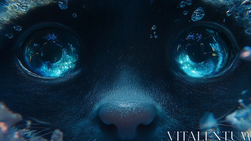 Mesmerizing Cat Eyes With Detailed Reflections AI Image