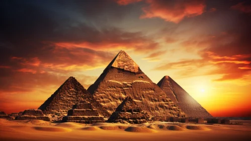 Ancient Pyramids of Egypt at Sunset: A Captivating Image