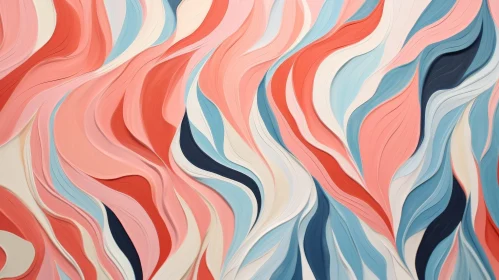 Tranquil Abstract Painting in Pink, Blue, and White